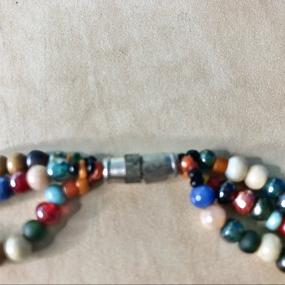 Vintage Multi/color, Multi Strand Bib Necklace - Picture 4 of 5